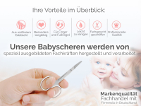 Babyschere Nagelschere mit abgerundeten stumpfen Enden aus rostfreiem Edelstahl bestens geeignet als Babynagelschere zum Sicheren krzen von Finger- und Fungel