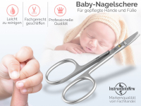 Babynagelschere Nagelschere Kinderschere Abgerundet Edelstahl Manikre Schere fr die Nagelpflege Babyschere mit abgerundeten stupfen Spitzen mit gebogener Schnittflche 9 cm Rostfrei