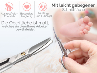 Babynagelschere Nagelschere Kinderschere Abgerundet Edelstahl Manikre Schere fr die Nagelpflege Babyschere mit abgerundeten stupfen Spitzen mit gebogener Schnittflche 9 cm Rostfrei