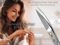 Nagelschere Extra Scharf mit gebogene Schnittfl�che Manik�re Pedik�re Schere aus Edelstahl Rostfrei mit Etui zum optimalen k�rzen von Finger- & Fu�n�gel