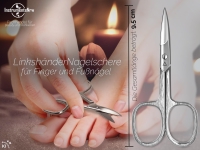 Linksh�nder Nagelschere mit Scharfer Gebogener Schnittfl�che Manik�re Pedik�re Schere zur Nagelpflege aus rostfreiem Scherenstahl mit Etui zum k�rzen von Fingern�gel und Fu�n�gel