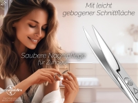 Linksh�nder Nagelschere mit Scharfer Gebogener Schnittfl�che Manik�re Pedik�re Schere zur Nagelpflege aus rostfreiem Scherenstahl mit Etui zum k�rzen von Fingern�gel und Fu�n�gel