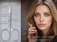 Linksh�nder Nagelschere mit Scharfer Gebogener Schnittfl�che Manik�re Pedik�re Schere zur Nagelpflege aus rostfreiem Scherenstahl mit Etui zum k�rzen von Fingern�gel und Fu�n�gel