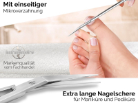 Lange Senioren Nagelschere Funagelschere mit Mikrozahnung und krftigen Griffen - Alternative Nagelzange als Schere im Etui - Fupflege fr Fingerngel Fungel