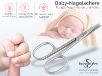 Baby Sicherheits Nagelschere abgerundet 9,5 cm mit gerader Schnittfläche Kinder-Nagelschere aus rostfreim Edelstahl
