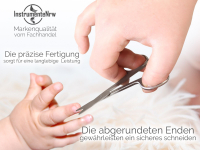 Baby Sicherheits Nagelschere abgerundet 9,5 cm mit gerader Schnittfläche Kinder-Nagelschere aus rostfreim Edelstahl