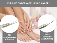 Profi Nagelhautschere Hautschere mit Extra Feiner gebogene Schnittflche Einseitige Mikroverzahnung Manikre Schere zum przisen krzen von Nagelhautresten aus rostfreiem Edelstahl 9 cm