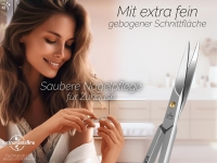 Nagelschere f�r die Nagelhaut Nagelhautschere Hautschere Extra Scharf und Fein Manik�re Schere aus rostfreiem Edelstahl mit gebogener Schnittfl�che Nagelhautpflege zum pr�zisen Entfernen von Nagelhautresten mit Etui