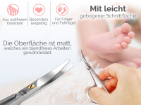 Babyschere Kinder-Nagelschere gebogen mit abgerundeten Enden fr Babys und Kleinkinder Rostfreier Edelstahl Extra Kleine Manikre Pedikre Schere fr eine przise Nagelpflege fr Hnde und Fe