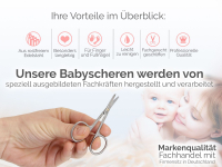 Babyschere Kinder-Nagelschere gebogen mit abgerundeten Enden fr Babys und Kleinkinder Rostfreier Edelstahl Extra Kleine Manikre Pedikre Schere fr eine przise Nagelpflege fr Hnde und Fe