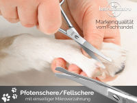 Fellschere aus Solingen Hunde-Haarschere Pfotenschere mit einseitiger Mikroverzahnung Hundeschere mit gebogener Schnittflche fr die Fellpflege von Hunden Katzen