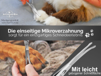 Fellschere aus Solingen Hunde-Haarschere Pfotenschere mit einseitiger Mikroverzahnung Hundeschere mit gebogener Schnittflche fr die Fellpflege von Hunden Katzen