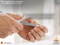 Solinger Nagelschere aus Solingen mit einseitiger Mikroverzahnung Edelstahl Rostfrei Fu�nagelschere mit Extra Scharfer leicht gebogener Schnittfl�che f�r Manik�re und Pedik�re