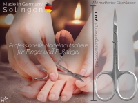 Solinger Nagelhautschere Hautschere aus Solingen Extra Scharf mit extra feiner gebogener Schnittfl�che Nagelhaut Schere Edelstahl Rostfrei zum k�rzen schneiden von Nagelhautresten