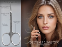 Solinger Nagelhautschere Hautschere aus Solingen Extra Scharf mit extra feiner gebogener Schnittfl�che Nagelhaut Schere Edelstahl Rostfrei zum k�rzen schneiden von Nagelhautresten