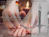 Solinger Nagelschere mit Turmspitze aus Solingen Manik�re Pedik�re Unversal Schere mit Extra Scharfer und Feiner Schnittfl�che Nagelhautschere Edelstahl Rostfrei zum Schneiden von Fingern�gel Fu�n�gel Nagelhaut