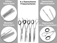 4er Set Haarscheren Friseurschere Haarschere