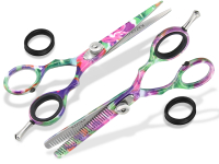 Friseurscheren Set Haarscheren Effilierschere Flower