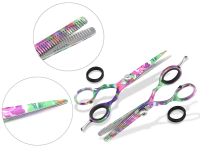 Friseurscheren Set Haarscheren Effilierschere Flower