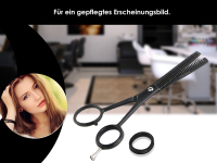 Effilierschere Haarschere 2-Seitig verzahnt 6 Zoll Schwarz Friseurschere zum ausdnnen