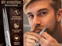 Bartschere Haarschere 4,5 Zoll mit Mikroverzahnung und Fingerauflage