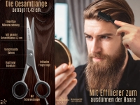 Bartschere Friseurschere Haarschere 4.5 Zoll + Effilierkamm Solingen