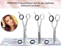 Ergo-Haarscheren Set 3-Teilig mit Effilierschere Modellierschere Friseurschere