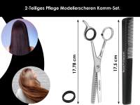 Modellierschere Effilierschere 1-Seitig gezahnt 7 Zoll Haarscheren-Set + Kamm