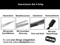 6 Zoll Haarscheren Set 4-Teilig Ausdnnschere Effilier-Haarschere + Kamm + Effilierer Solingen