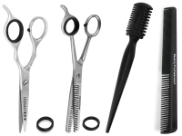 6 Zoll Haarscheren Set 4-Teilig Ausd�nnschere Effilier-Haarschere + Kamm + Effilierer Solingen