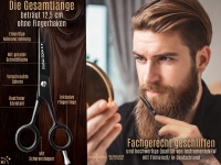 Haarschere Friseurschere Bartschere mit Mikroverzahnung 5 Zoll 12,7 cm Schwarz