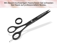 Friseur-Haarschere Mirkoverzahnung 5.5 Zoll 13,97 cm Schwarz Edelstahl