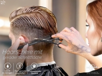 Friseur-Haarschere Mirkoverzahnung 5.5 Zoll 13,97 cm Schwarz Edelstahl