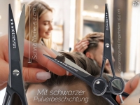 Friseur-Haarschere Mirkoverzahnung 5.5 Zoll 13,97 cm Schwarz Edelstahl
