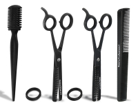 Friseurscheren-Set 4-Teilig Effilierschere Modellierschere Ausdnn-Haarschere + Effilierer aus Solingen