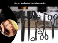 5-Teiliges Haarscheren-Set mit einseitiger Mikroverzahnung 5 + 5.5 + 6 Zoll + Effilier- und Haarkamm