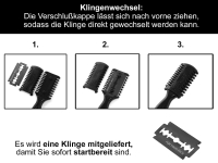 Friseur-Haarscheren Set 5-Teilig Schwarz pulverbeschichtet mit Kamm und Effilierer