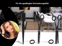 Haarscheren Set Friseurschere Modellierschere Effilierkamm aus Solingen schwarz pulverbeschichtet