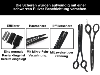 Friseurscheren Set Effilierschere Haarschere 6 Zoll mit Effilierer aus Solingen
