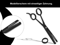 Modellierschere Effilierschere 5.5 Zoll Schwarz mit Kamm