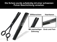 Effilierschere 2-Seitig gezahnt Ausdnn-Haarschere 6 Zoll 15.24 cm mit Kamm