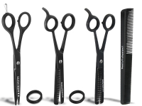 4-Teiliges Komplett Set Friseurschere 6 Zoll Haarschere Modellierschere Effilierschere Kamm