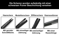 4-Teiliges Komplett Set Friseurschere 6 Zoll Haarschere Modellierschere Effilierschere Kamm