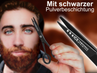 Bart-Set Bartschere mit Solingen Effilierer + Friseurschere + Haarkamm 3-Teilig