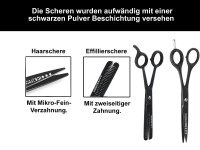 Schwarzes Friseur-Haarscheren Set Friseurschere + Effilierschere 6 Zoll