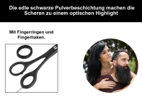 Haarscheren-Set Haarschere mit Mikroverzahnung Effilierschere Ausdnnschere Schwarz Rostfrei