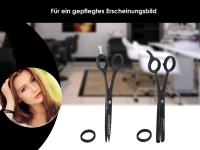 Haarscheren-Set Haarschere mit Mikroverzahnung Effilierschere Ausdnnschere Schwarz Rostfrei