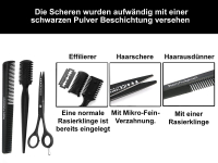 Friseurscheren Set  Haarschere mit Haarkamm und Effilierer Solingen