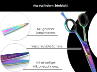 Bartschere Titan-Beschichtung mit Mikrozahnung 12,7 cm 5 Zoll mit Kamm aus Solingen 3-Teiliges Set