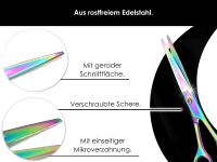 Haarscheren-Set TITAN Beschichtung Friseurschere mit Mikroverzahnung 5.5 Zoll + Kamm aus Solingen